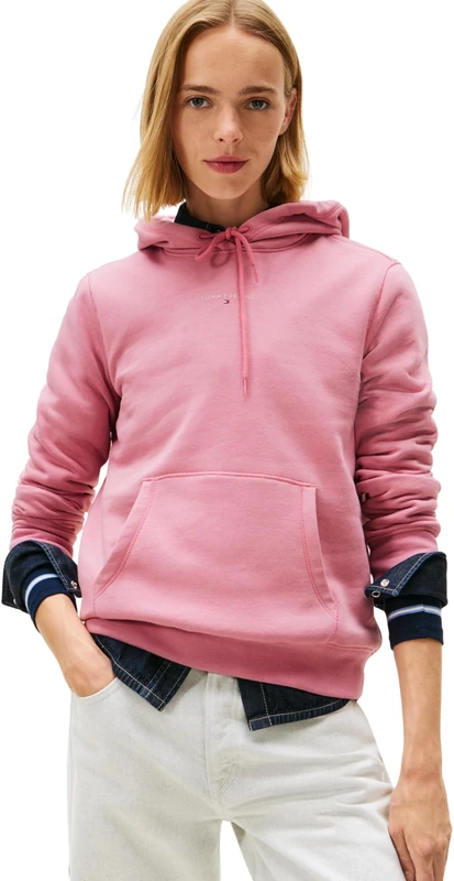 Tommy Jeans Women’s Linear Hoodie, Pink (Mystic Pink), 2XL