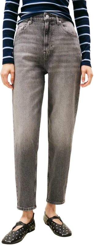 Tommy Jeans Women's Mom Jean Uh TPR Bi0177 Dw0Dw20648 Tapered, Denim (Denim Grey), 25W x 34L