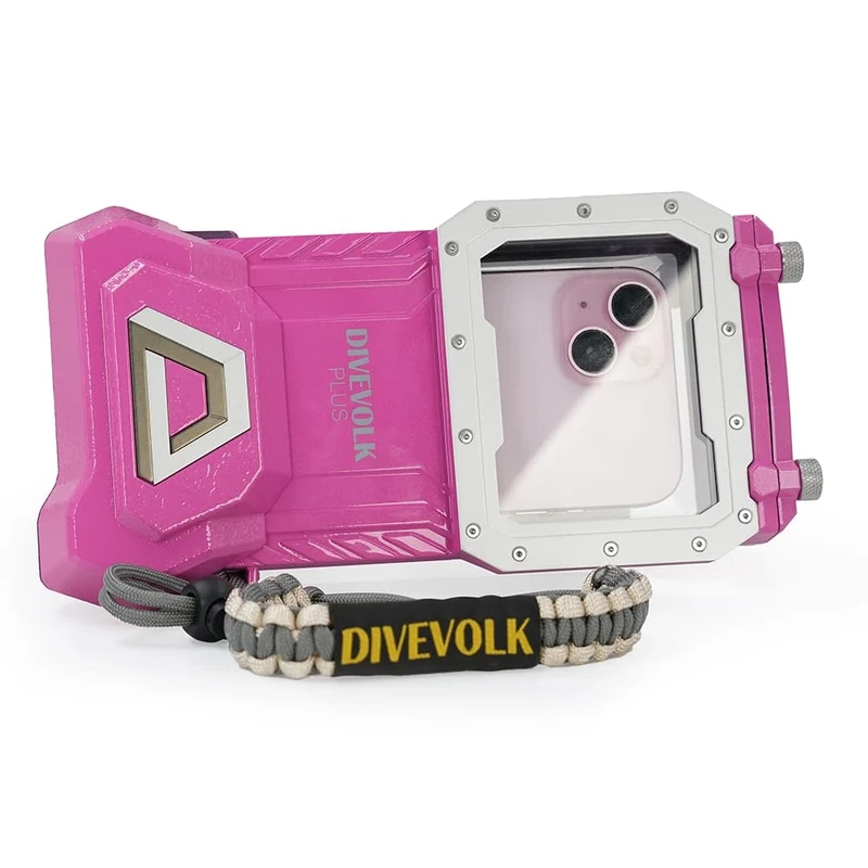 DIVEVOLK SeaTouch 4 Max Plus 60m Waterproof Case for iPhone 13/13 Pro/13 pro max/14/14 PRO/14 PRO MAX/15/15 PRO/15 PRO MAX/16/16 PRO/16 PRO MAX Pink