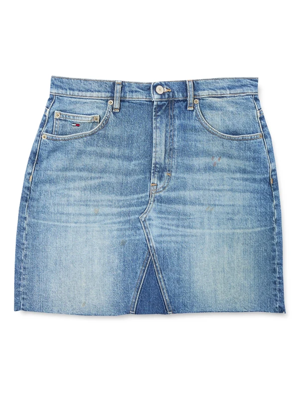 Tommy Jeans Women's MOM UH Skirt DI2132, Denim (Denim Medium), 28W