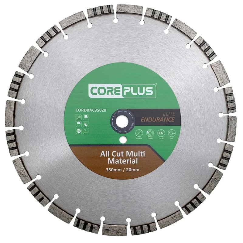 CorePlus Elite All Cut Multi-Material Diamond Blade 350mm x 20mm Bore for Multiple Cutting Applications, EN 13236 Quality Standard