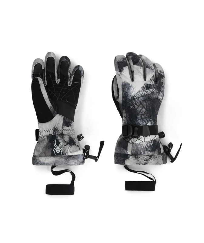 Spyder OVERWEB GLOVES, Boy's, BLACK BLOCK CAMO, M