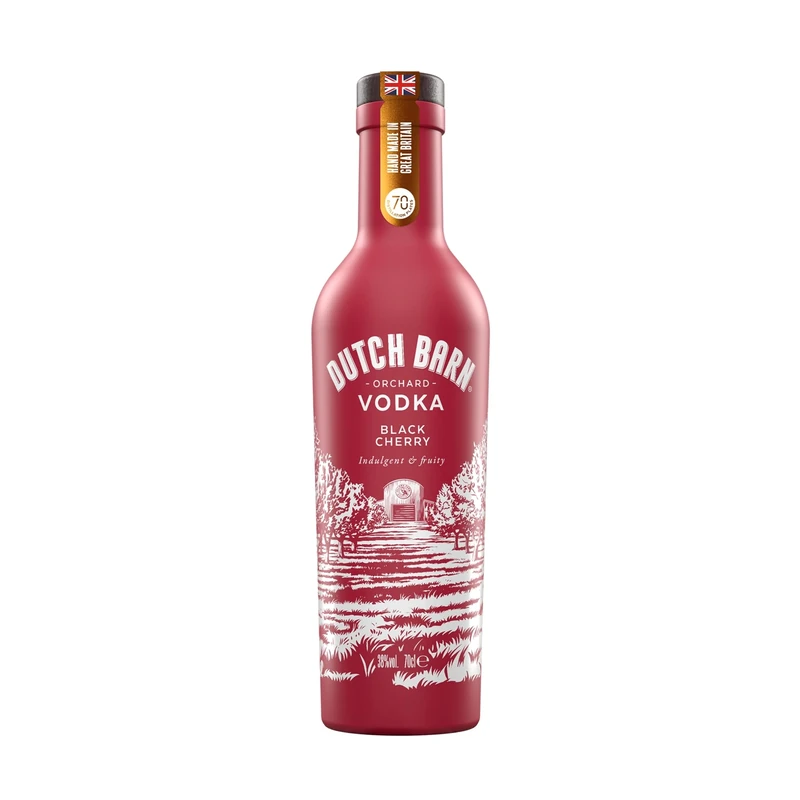 Dutch Barn Black Cherry Vodka | Smooth, Balanced & Fruity | A Blend of Sweet, Sour & Red Cherries | 70cl | 38% ABV | Co-owned by Ricky Gervais | Made From British Apples