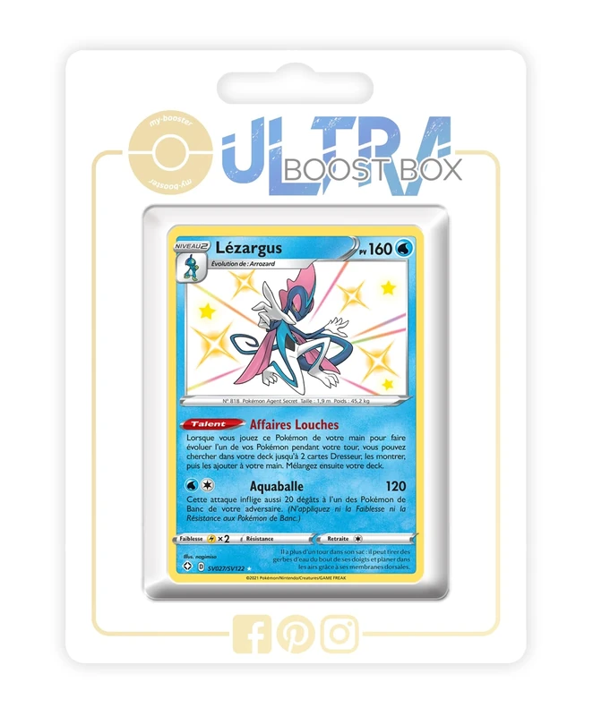 Lézargus (Inteleon) SV027/SV122 Shiny - my-booster X Écarlate et Violet 4.5 Destinées Radieuses - Box of 10 Pokemon French Cards
