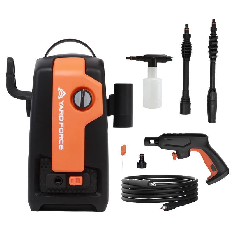 Yard Force EW U11E Electric Pressure Washer, 1600W, 120 Bar, 400L/h Flow Rate, 3m Hose