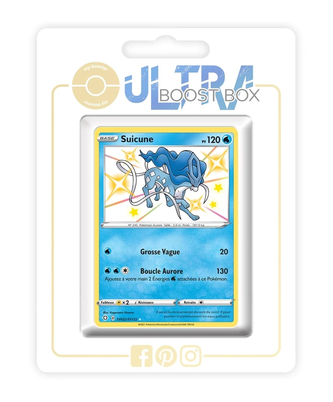 Suicune SV022/SV122 Shiny - my-booster X Écarlate et Violet 4.5 Destinées Radieuses - Box of 10 Pokemon French Cards