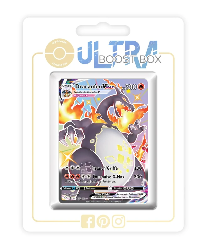 Dracaufeu VMAX (Charizard VMAX) SV107/SV122 Shiny Full Art - my-booster X Écarlate et Violet 4.5 Destinées Radieuses - Box of 10 Pokemon French Cards
