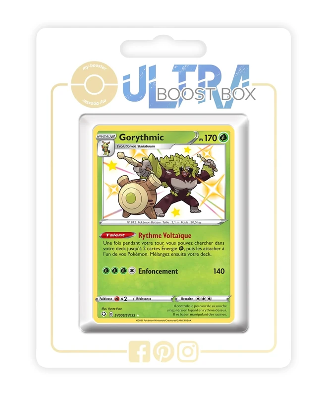 Gorythmic (Rillaboom) SV006/SV122 Shiny - my-booster X Écarlate et Violet 4.5 Destinées Radieuses - Box of 10 Pokemon French Cards