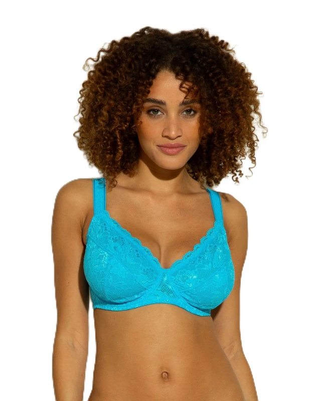 Cosabella Women's Say Never Side Support Bra Full Coverage, Opaque, Constance Blue, 36H US