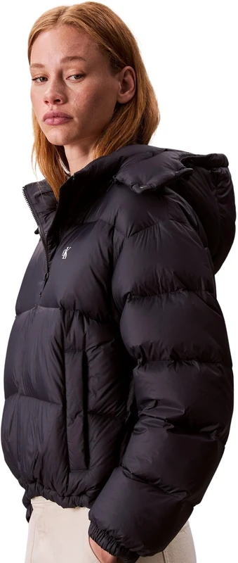 Calvin Klein Women’s Essential Mid Weight Puffer Jacket with Hood, Blue (Inkwell), XL