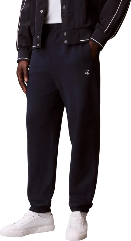 Calvin Klein Men’s Terry Monogram Jogging Bottoms with Back Pocket, Blue (Dark Sapphire), XXL - Image 1