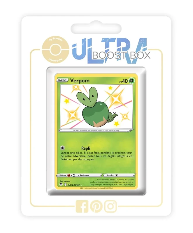 Verpom (Applin) SV012/SV122 Shiny - my-booster X Écarlate et Violet 4.5 Destinées Radieuses - Box of 10 Pokemon French Cards