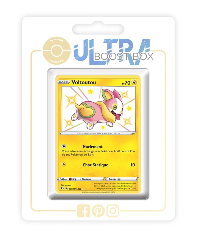 Voltoutou (Yamper) SV039/SV122 Shiny - my-booster X Écarlate et Violet 4.5 Destinées Radieuses - Box of 10 Pokemon French Cards
