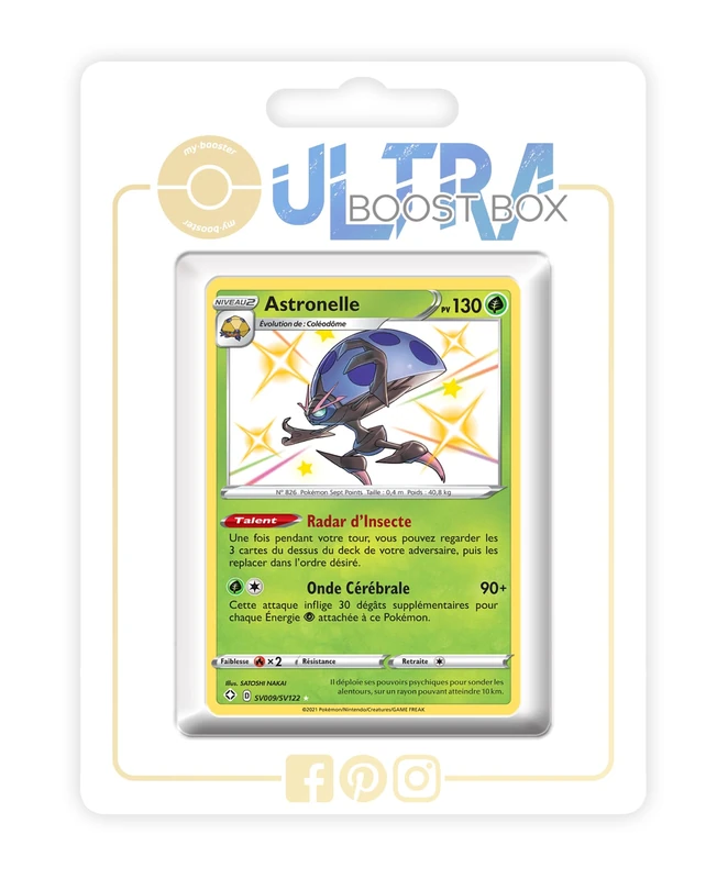 Astronelle (Orbeetle) SV009/SV122 Shiny - my-booster X Écarlate et Violet 4.5 Destinées Radieuses - Box of 10 Pokemon French Cards - Image 1