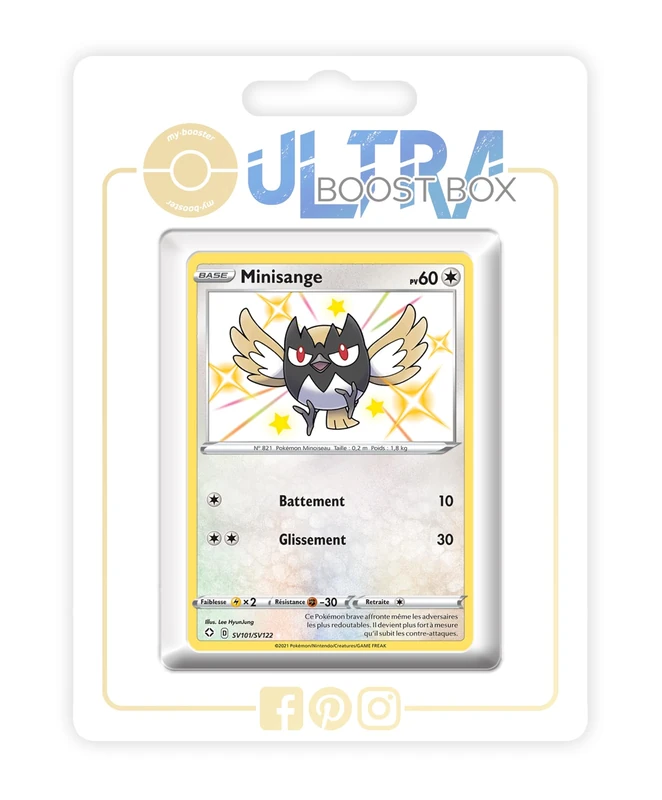 Minisange (Rookidee) SV101/SV122 Shiny - my-booster X Écarlate et Violet 4.5 Destinées Radieuses - Box of 10 Pokemon French Cards - Image 1
