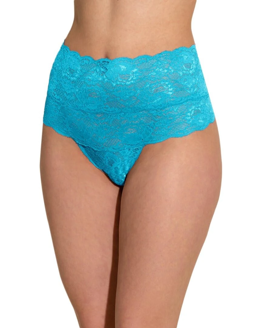 Cosabella Women's Say Never High Rise Thong Panties, Constance Blue, S-M
