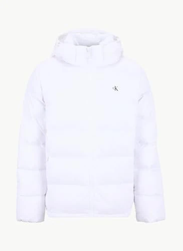 Calvin Klein Men’s Nylon Zip Off Puffer Jacket with Hood, White (Bright White), XL