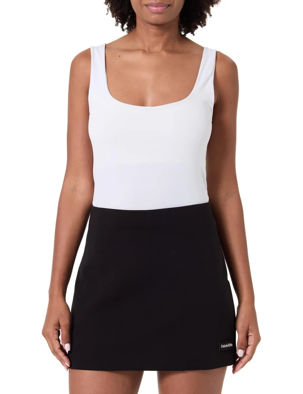 Calvin Klein Jeans Women's Scuba MINI Skirt LV044D221G Skirts, Black (Black), M