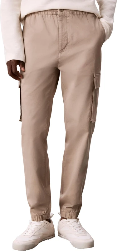 Calvin Klein Men’s Comfort Cotton Skinny Fit Cargo Trousers, Beige (Vintage Khaki), XS - Image 1
