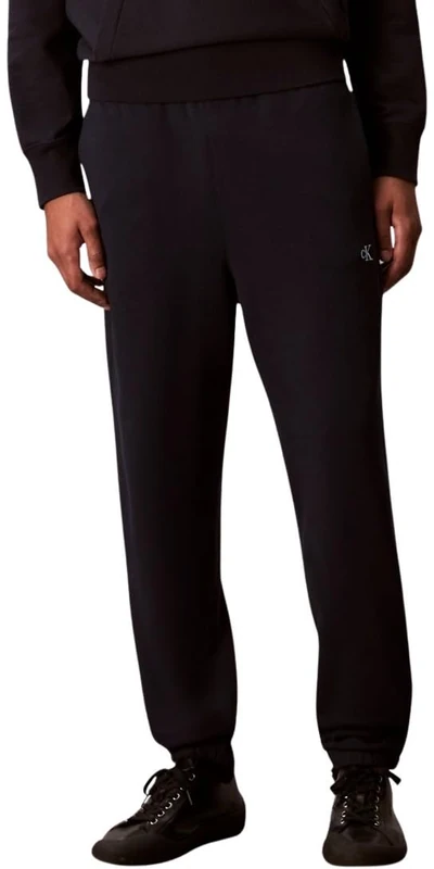 Calvin Klein Men’s Terry Monogram Jogging Bottoms with Back Pocket, Blue (Dark Sapphire), L