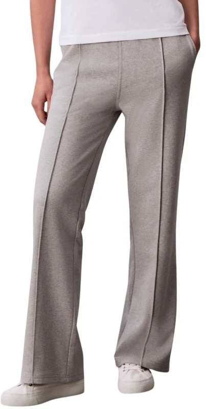 Calvin Klein Women's Archive Logo French Terry Straight Leg Jogging Bottoms, Grey (Heroic Grey Heather), L