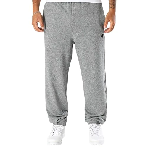 Calvin Klein Jeans Men's EU 350TERRY Monogram Jogger LV04RD241G Sweatpants, Grey (Med Grey HTR), L