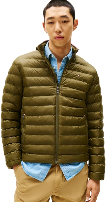 Tommy Hilfiger Men’s Recycled Relaxed Fit Packaway Quilted Jacket, Green (Huntsman Green), XXL