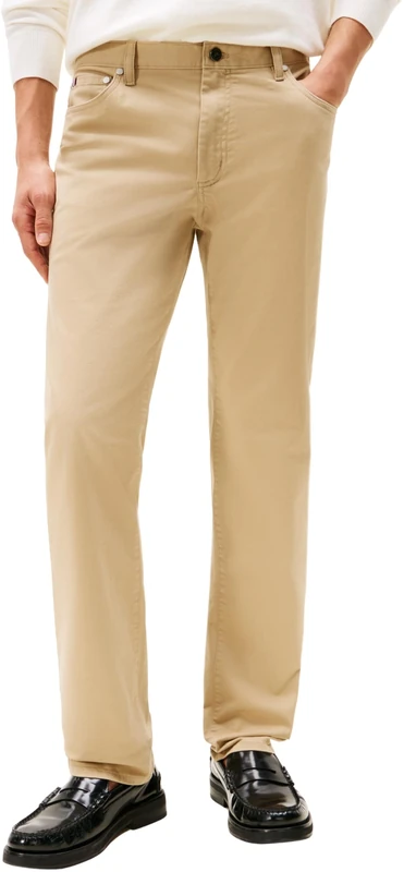 Tommy Hilfiger Men's Core Denton Essential Twill Straight Fit Chinos, Beige (Batique Khaki), 34W/31L