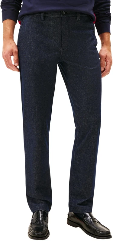 Tommy Hilfiger Men's Denton Brushed Marl Straight Fit Chinos, Blue (Desert Sky), 36W/28L