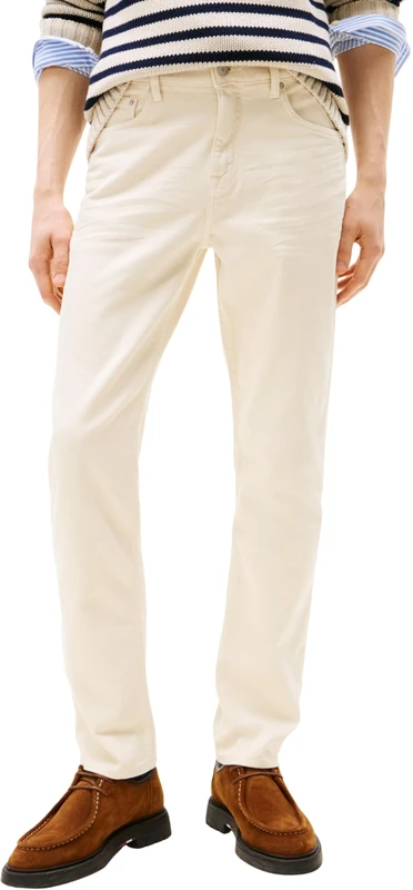 Tommy Hilfiger Men's Denton Straight Fit Jeans, Off-White (Muslin), 32W/38L