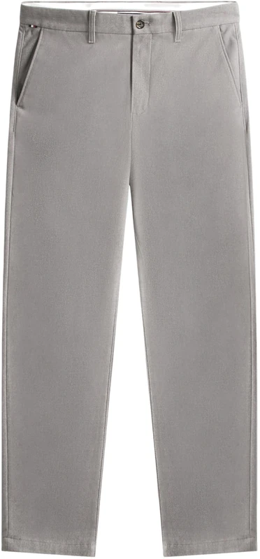 Tommy Hilfiger Men's Denton Brushed Marl Straight Fit Chinos, Grey (Hydrogen Grey), 40W/32L