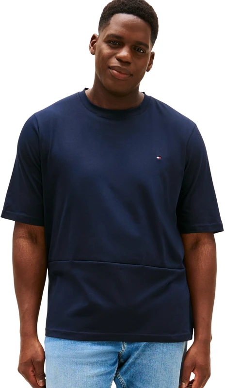 Tommy Hilfiger Men’s Short Sleeve Core Stretch Slim Fit T-Shirt, Blue (Desert Sky), 4XL