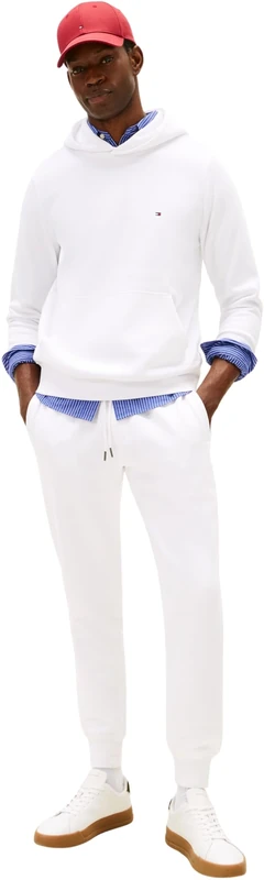 Tommy Hilfiger Men’s Flag Logo Tracksuit with Hood, White (White), XXXL