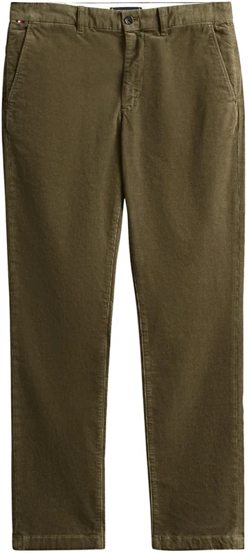 Tommy Hilfiger Men's Denton Corduroy Straight Fit Chinos, Green (Battle Green), 29W/34L