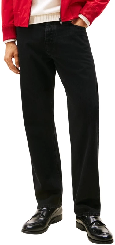 Tommy Hilfiger Men’s River Bona Black Relaxed Fit Jeans, Black (Bona Black), 34W/36L