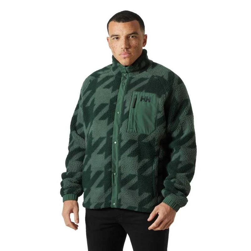 Helly Hansen Panorama Printed Pile Snap Full Zip Fleece XL Green