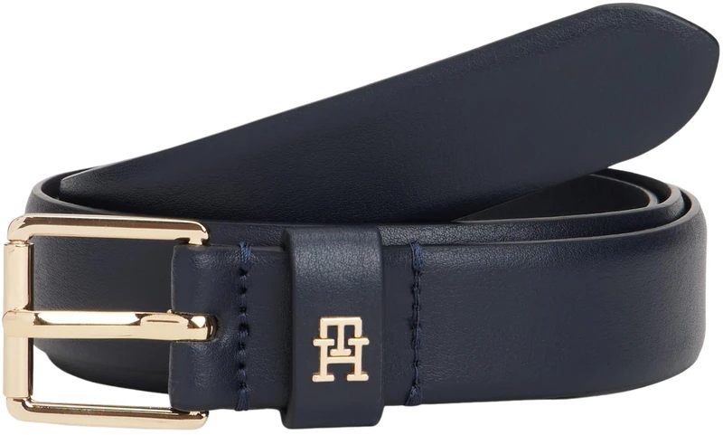 Tommy Hilfiger Women’s Square Buckle 2.5 cm Go Leather Belt, Blue (Space Blue), 39.4 inches