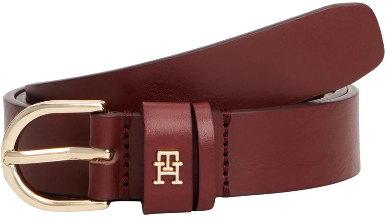 Tommy Hilfiger Women’s 2.5 cm Essential Effortless Leather Belt, Red (Deep Rouge), 27.6 inches