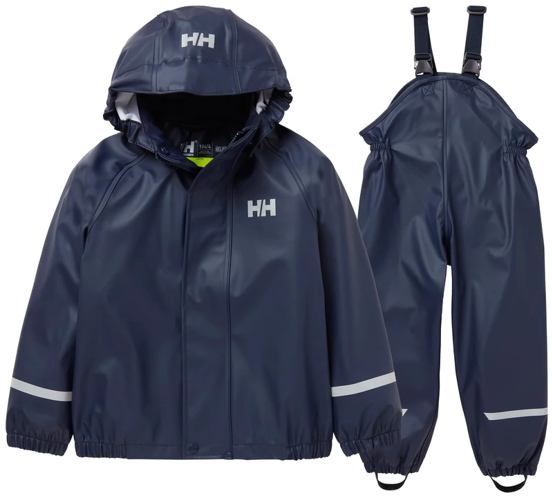 Helly Hansen Kids Unisex K Bergen 2.0 Pu Rainset, Navy, 1