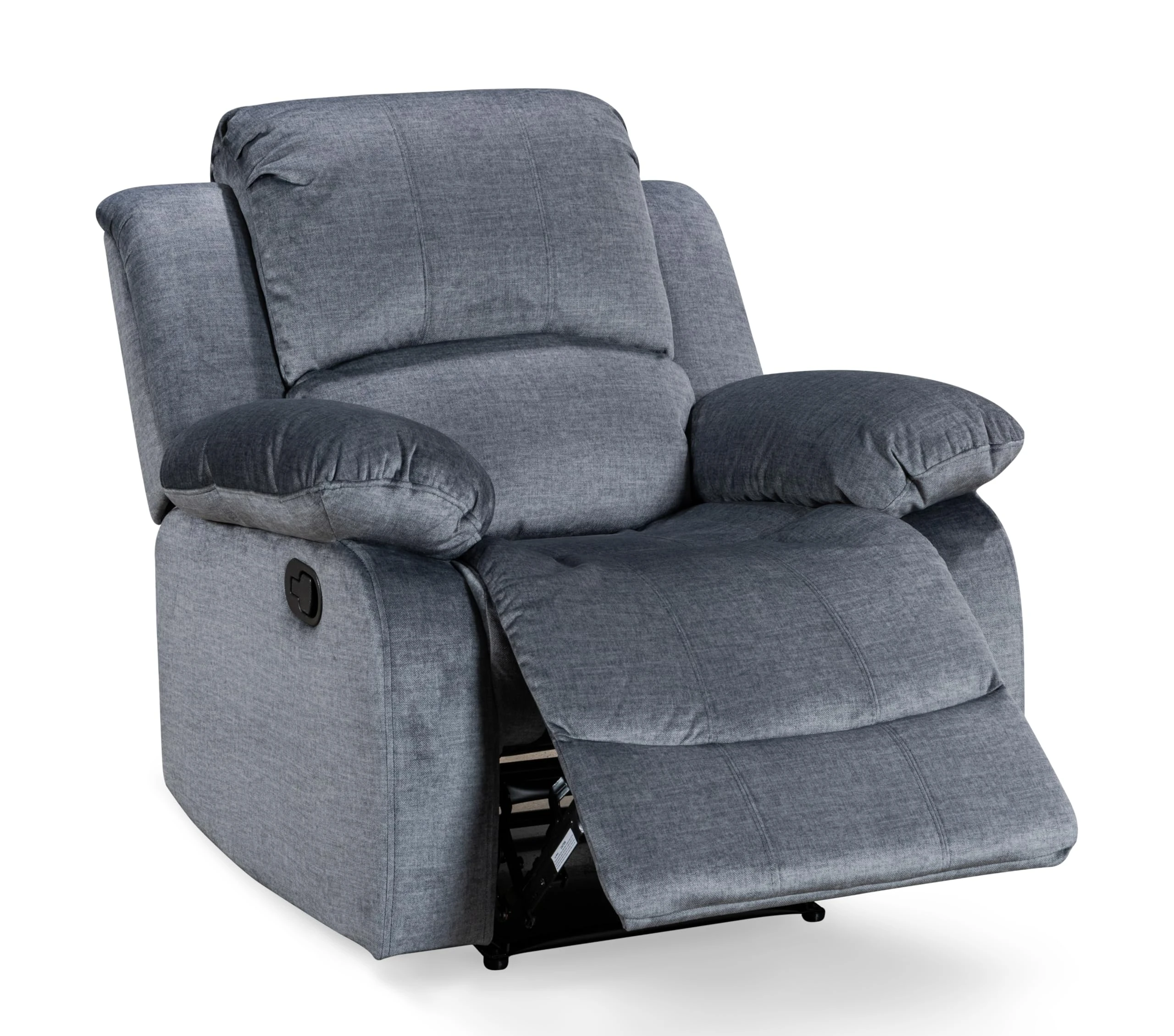 Grey Chenille Recliner Armchair | 3 Positions & 160° Manual Lever Recline | Space-Saving Single One-Seater Chair | Elegant Upholstery | Ideal for Living Room, Gaming Room, Bedroom | Valencia