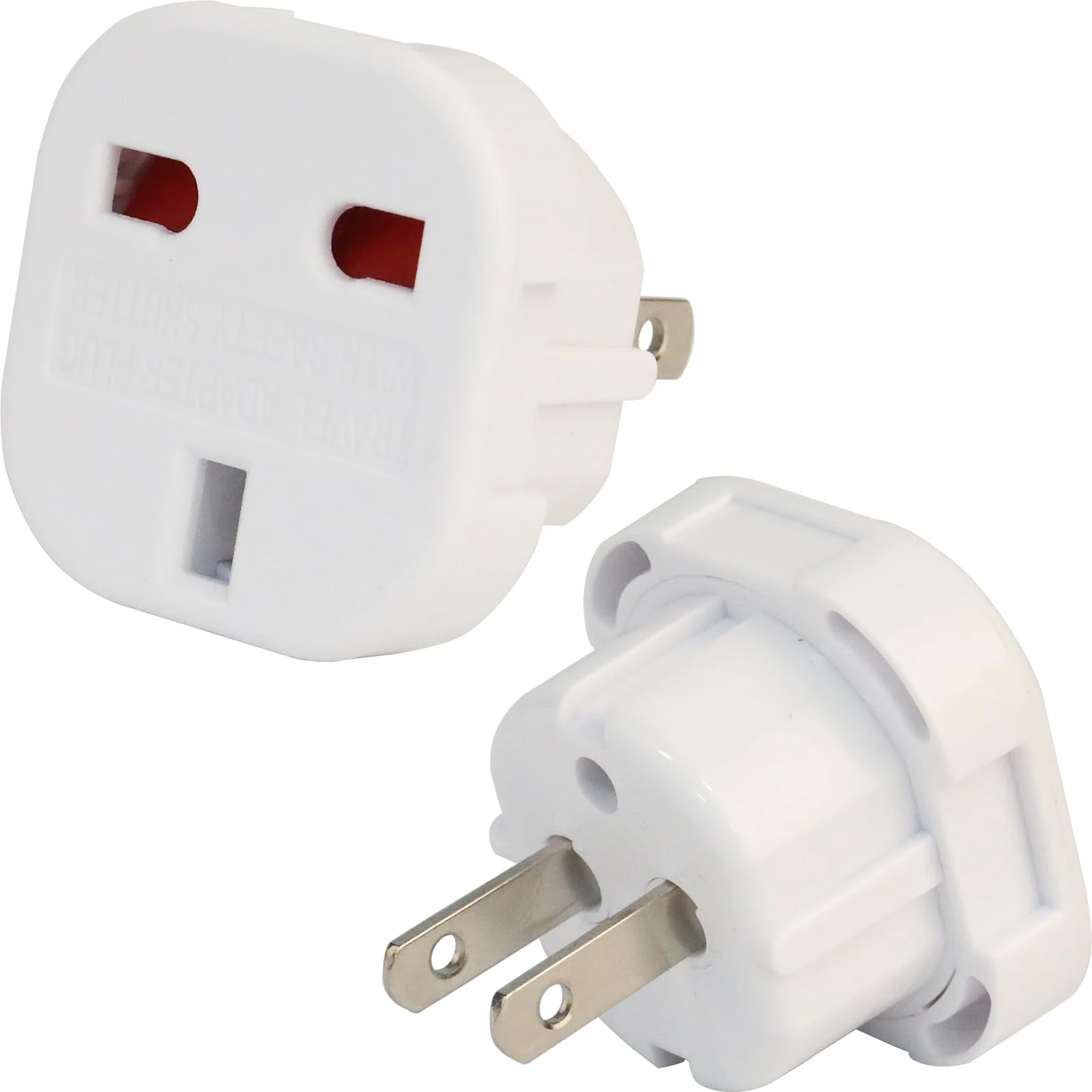 Wirafix UK to US Plug Adaptor, 2 Pack Thailand Travel Adapter, 3 Pin to 2 Pin USA Travel Adapter, Travel Adaptor from UK To USA,Thailand, Mexico, Canada, Colombia, White (Type A)