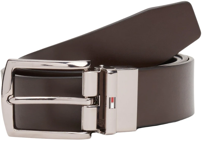 Tommy Hilfiger Men’s 3.5 cm Denton Reversible Leather Belt, Brown (Testa Di Moro/Black), 41.3 inches