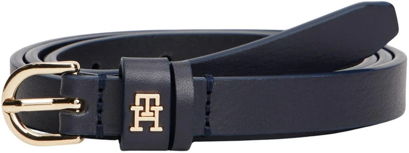 Tommy Hilfiger Women’s 1.5 cm Essential Effortless Leather Belt, Blue (Space Blue), 35.4 inches