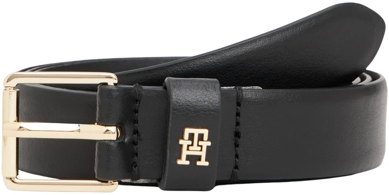 Tommy Hilfiger Women’s Square Buckle 2.5 cm Go Leather Belt, Black (Black), 29.5 inches