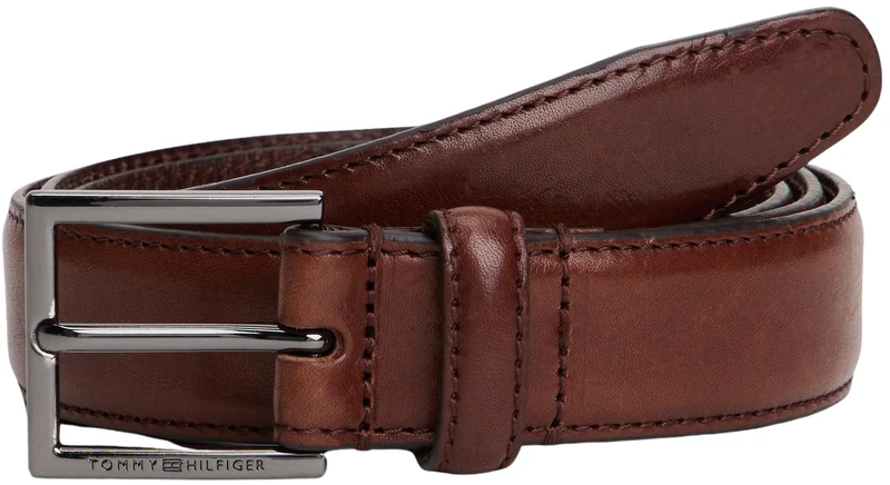 Tommy Hilfiger Men’s 3.0 cm Hudson Leather Belt, Brown (Coffee Bean), 35.4 inches