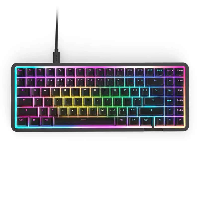NZXT Function Elite MiniTKL Magnetic RGB Gaming Keyboard - Adjustable Actuation, Dual-Rail Hall Effect Switches, Rapid Trigger, 8K Polling - Enhanced Typing Sound & Feel - UK English Layout - Black