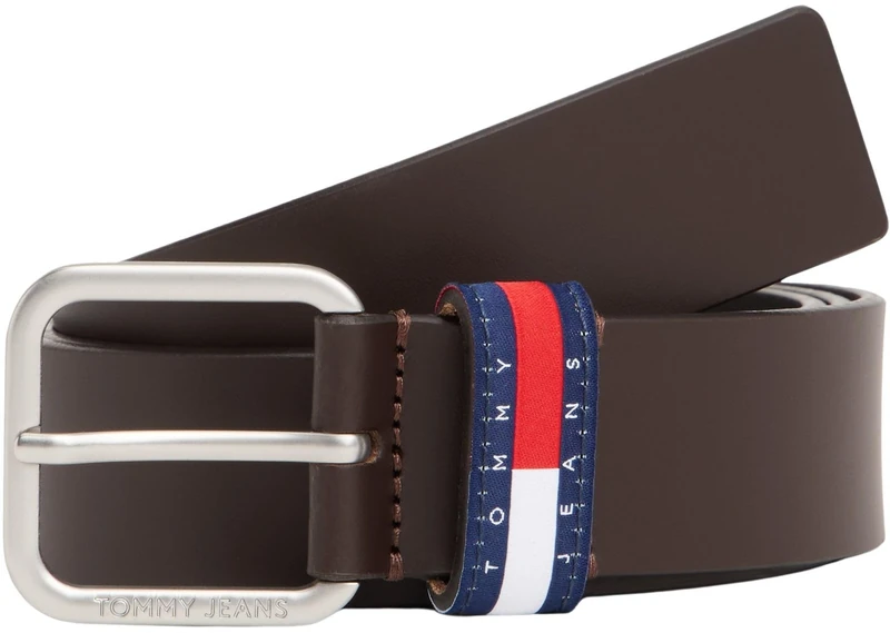Tommy Jeans Men’s 3.5 cm Ryan Leather Belt, Brown (Dark Brown), 33.5 inches