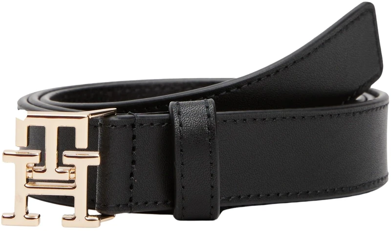 Tommy Hilfiger Women’s 2.5 cm Logo Leather Belt, Black (Black), 27.6 inches