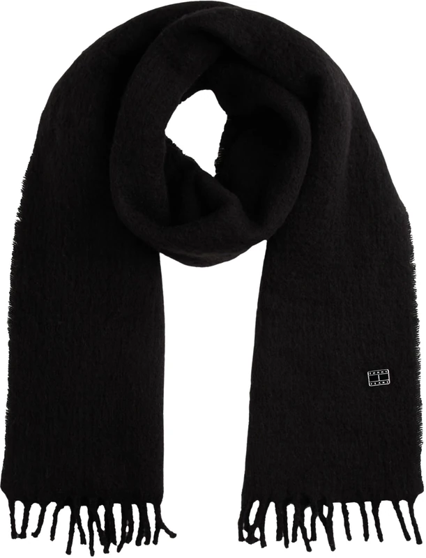 Tommy Jeans Women’s Heritage Solid Soft Scarf, Black (Black), One Size - Image 1