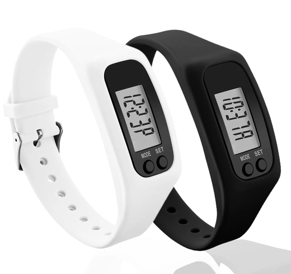 2 PCS Step Counter Watch for Women & Men,Pedometer Watch Waterproof,Step Tracker with Time Display,Pedometer,Fitness Tracker Watch Multiple Sports Modes，Distance Calculation